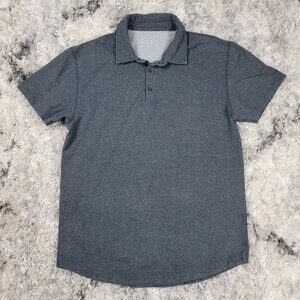 BYLT Polo Shirt Mens Large Charcoal Gray Drop Cut Lux Golf Casual Short Sleeve